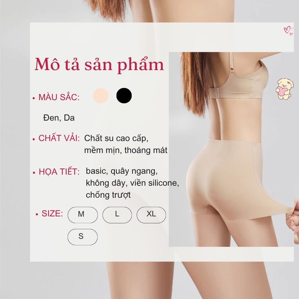 Quần mặc trong váy su cao cấp mềm mại co giãn tốt chống lộ viền ép tệp da không lộ viền LANIXA V6897