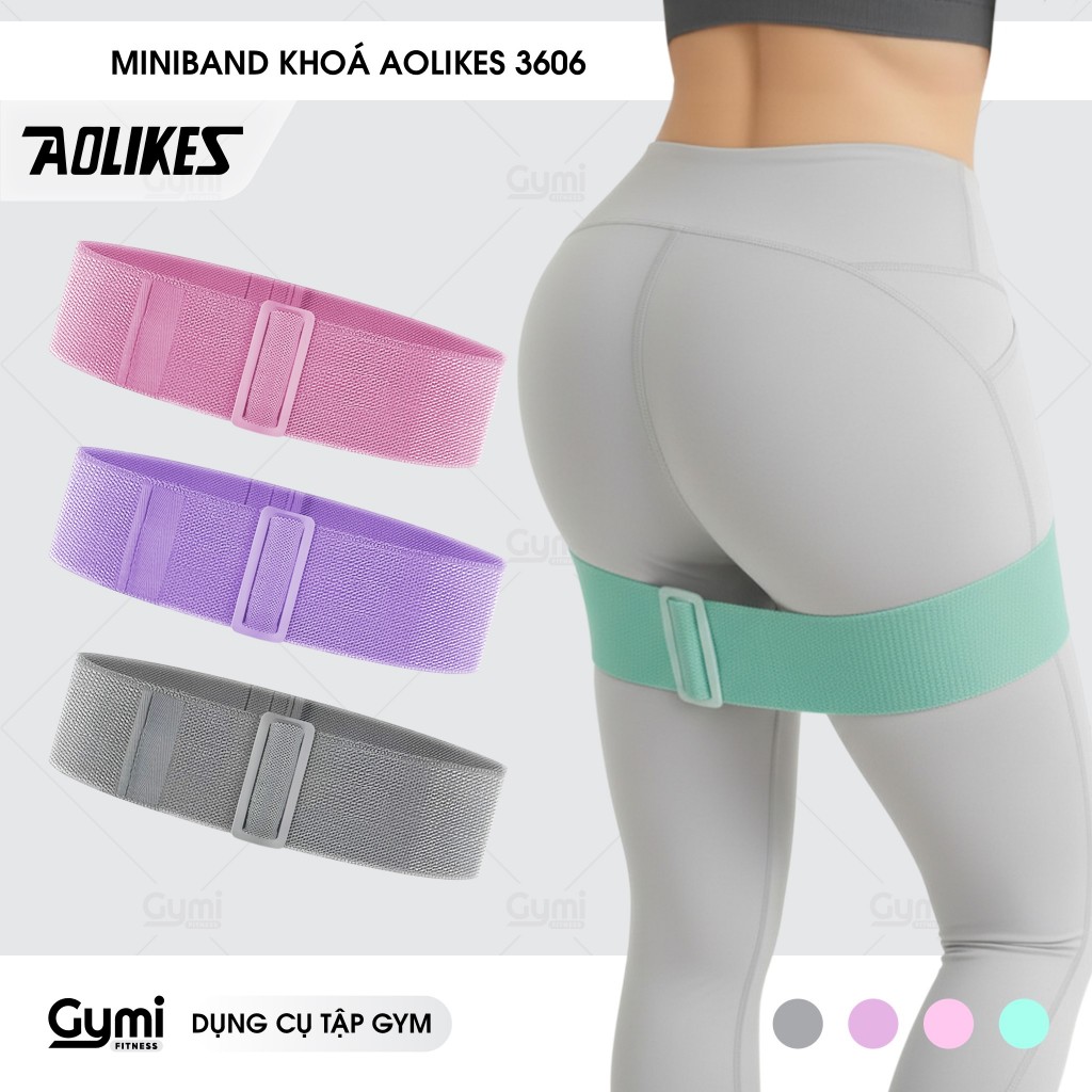 Mini Band Có Khoá A-3606 - Dây Miniband Kháng Lực Tập Mông Aolikes Đàn Hồi, Tự Do Điều Chỉnh Chu Vi - AL3606