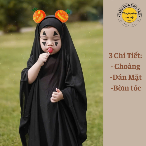 Sẵn Ship - Hỏa Tốc -Halloween - Vô Diện kèm dán mắt và bờm tóc chiều cao từ 60cm- 140cm bé trai bé gái cover hàn Quốc