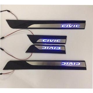 Ốp bậc cửa ngoài xe Honda Civic 2016 - 2021 nhựa 3D có Đèn LED, sang trọng
