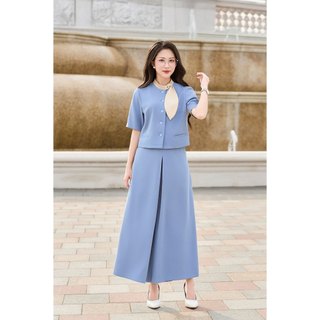 Áo Kiểu Nữ LAMER FASHION Cổ Nơ Liền Sang Trọng Phối Quần Ống Rộng Giả Váy Thanh Lịch L65D25Q012 L64W25Q009