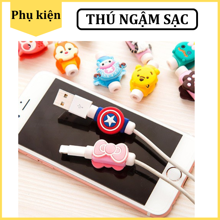 Thú Bảo Vệ Đầu Cáp Sạc, Nút Dây Tai Nghe Hình Thú Hàng Chuẩn Đẹp Nhiều Mẫu Giao Ngẫu Nhiên [MON STORE]