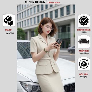 Lyra - Set váy nữ áo vest chân váy bút chì thiết kế công sở cao cấp MindyDesign