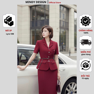 Lyra - Set váy nữ áo vest chân váy bút chì thiết kế công sở cao cấp MindyDesign