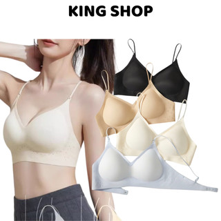 Áo Ngực Nữ Su Không Gọng Dây Mảnh Kim Tuyến Mút 1cm Siêu Nâng, Áo Lót Mềm Lỗ Thoáng King Shop A-925