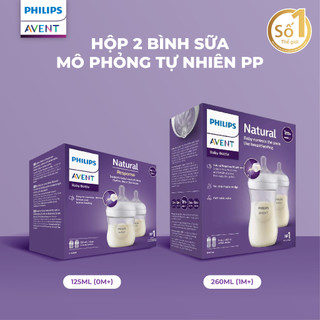 Hộp 2 Bình Sữa Mô Phỏng Tự Nhiên Mới Philips Avent Natural Response 125ml/ 260ml/ 330ml