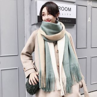 Khăn Len Ullzang RIN , Khăn Thời Trang Choàng Cổ Quàng Cổ Mùa Đông Phong Cách Hàn Quốc