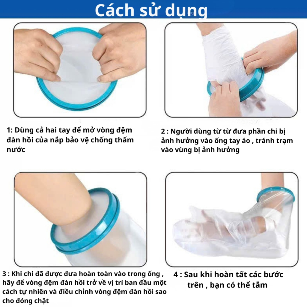 Bao Tay/Chân Chống Nước Khi Tắm – Dành Cho Người Bị Thương, Bó Bột, Sau Phẫu Thuật