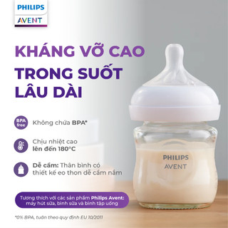 Bình Sữa Thủy Tinh Mô Phỏng Tự Nhiên 120ml/ 240ml Philips Avent Natural Response