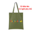 Túi Tote màu xanh có khóa Việt Nam ĐẬM NÉT VĂN HOÁ VIỆT túi vải canvas dùng đi chơi đi học thời trang đeo vai tuie0269