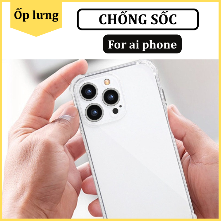 Ốp lưng Iphone 16 15 14 13 12 11 Pro Promax plus X XS XSMax XR 7Plus 8Plus trong suốt chống sốc