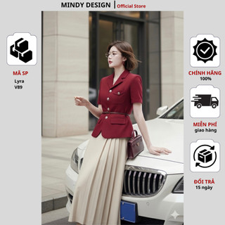 Lyra - Set váy nữ áo vest chân váy xòe xếp li thiết kế công sở cao cấp Mindy Design ( bán lẻ áo và chân váy )
