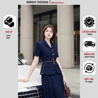 Lyra - Set váy nữ áo vest chân váy xòe xếp li thiết kế công sở cao cấp Mindy Design ( bán lẻ áo và chân váy )