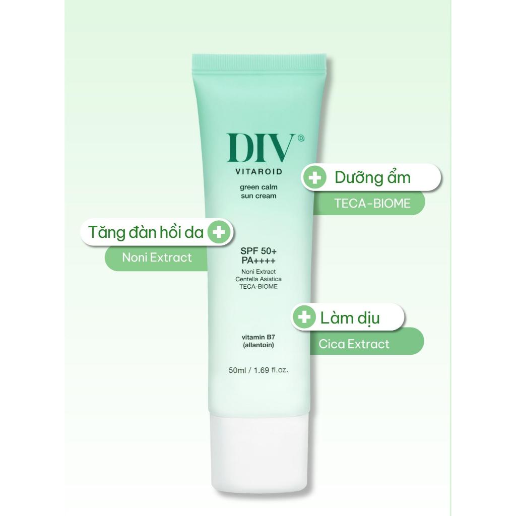[DIV VN] Kem Chống Nắng DIV Vitaroid Green Calm Sun Cream Hỗ Trợ Dưỡng Ẩm, Làm Dịu Dành Cho Da Nhạy Cảm 50ml | BigBuy360 - bigbuy360.vn