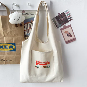 Túi tote liền thân đeo vai xin chào Việt Nam Túi vải canvas du lịch đi chơi đi học du lịch tuicwh0267