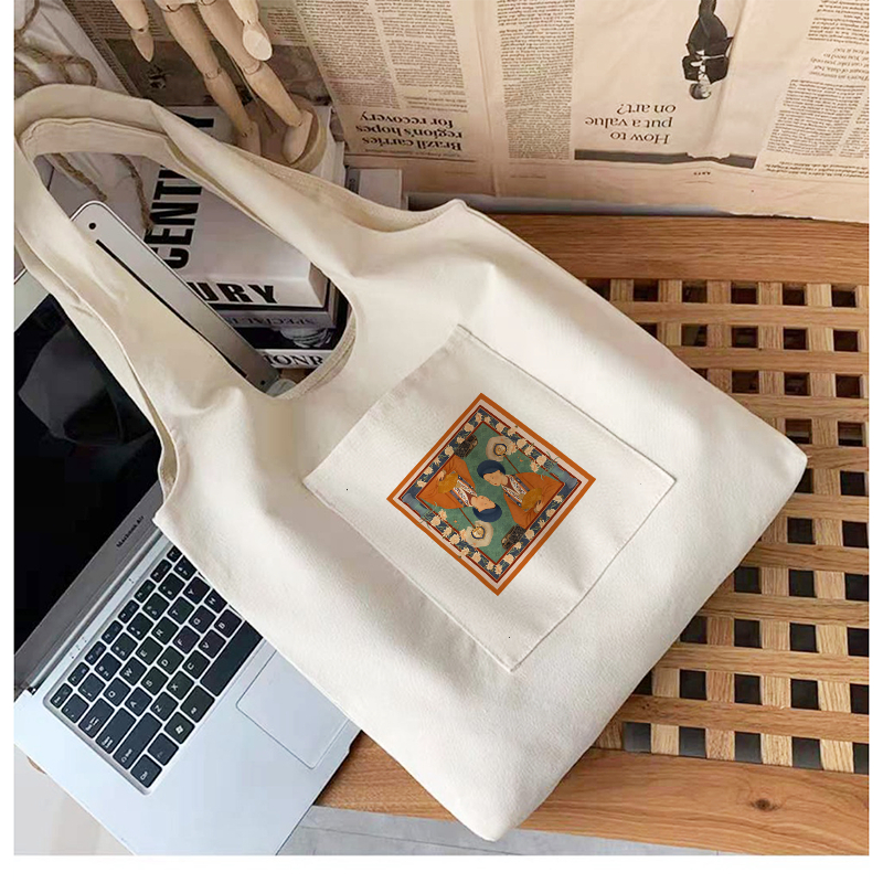 Túi tote Việt Phục thời xưa-Trầm Bích Song Khuê vẻ đẹp phụ nữ Việt Nam Túi vải canvas liền thân du lịch đi học