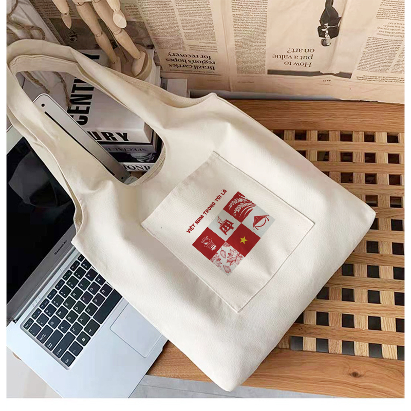 Túi tote liền thân đeo vai Việt Nam trong tôi là... đặc trưng Túi vải canvas du lịch đi chơi đi học tuicwh0266