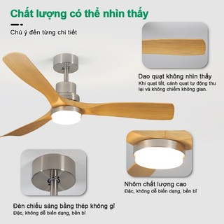 【COD】Gogeous quạt trần phòng khách DC cao cấp quạt trần 3 cánh trang trí