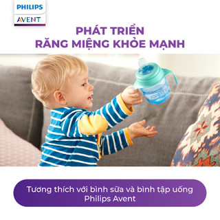 Bình Tập Uống - Cốc Tập Uống Cho Bé Từ 6 Tháng 200ml Philips Avent Có Vòi Hút Silicon Mềm An Toàn