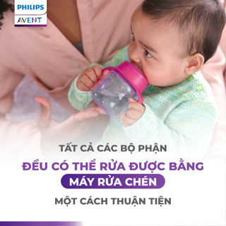 Bình Tập Uống - Cốc Tập Uống Cho Bé Từ 6 Tháng 200ml Philips Avent Có Vòi Hút Silicon Mềm An Toàn