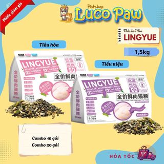 Hạt cho mèo LingYue [ Thùng 10kg ] - Hỗ trợ tiêu hóa, tiết niệu, dưỡng lông gồm thịt gà,cá hồi
