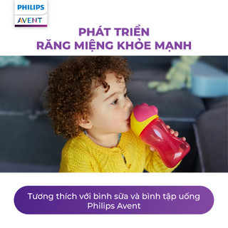 [GIAO MÀU NGẪU NHIÊN] Bình Tập Uống Cho Bé Từ 12 Tháng 300ml Philips Avent - Có Ống Hút Silicon Mềm An Toàn