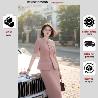 DELIA  - Áo vest nữ ngắn tay màu pastel thiết kế công sở nữ cao cấp MindyDesign