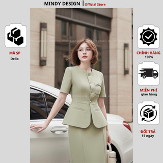 DELIA  - Áo vest nữ ngắn tay màu pastel thiết kế công sở nữ cao cấp MindyDesign