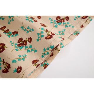 Váy Cho Bé Gái, Váy Dài Tay Thiết Kế Hoa Nhí Cổ Nhún Bèo Chất Liệu Cotton Mềm Mại