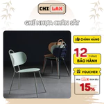 Ghế Nhựa Xếp Chồng Lưng Tựa Ghế Ăn Ghế Cafe Chân Sắt Sơn Tĩnh Điện Bền Đẹp Cho Nhà Hàng Ban Công - BGN073/074 — ảnh 1
