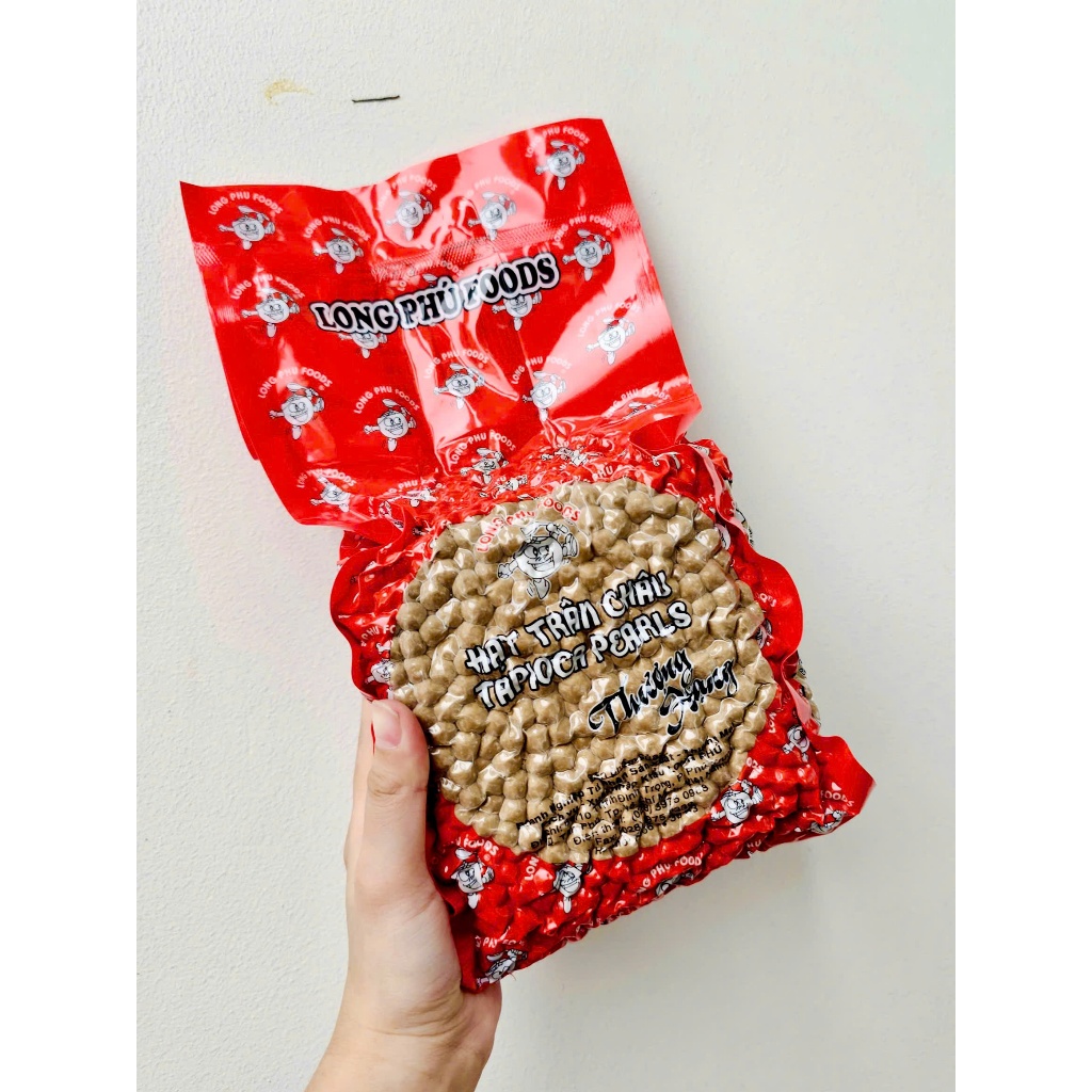 Trân Châu Đường Đen THƯỢNG HẠNG Có Vị Ngọt LONG PHÚ Gói 2kg - Topping Nguyên Liệu Làm Trà Sữa