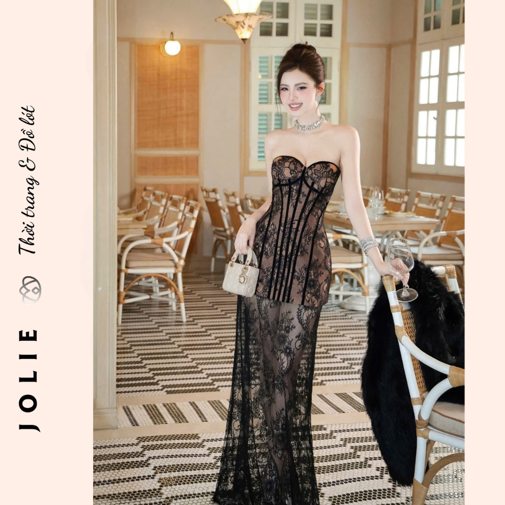 Đầm Thiết Kế JOLIE Trắng Cúp Ngực Ôm Dáng Corset Dáng Ngắn Dự Tiệc Sang Trọng