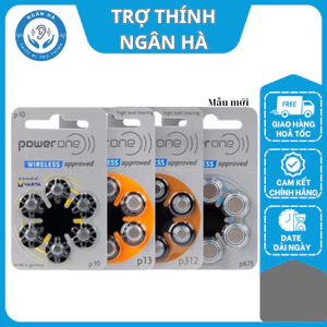 Pin máy trợ thính Power One P675, P312, P13, P10 nhập khẩu Đức - Vỉ 6 viên