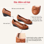 Giày Búp Bê Đế Xuồng 5cm Da Thật Êm Chân Màu Đen Pixie X461 — ảnh 4