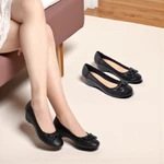 Giày Búp Bê Đế Xuồng 5cm Da Thật Êm Chân Màu Đen Pixie X461 — ảnh 2