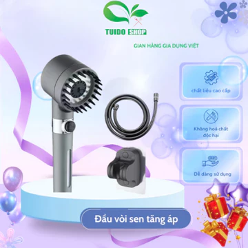 Vòi Sen Tăng Tiết Kiệm Nước Có Lõi Lọc, Đầu Vòi Hoa Sen Massage 3 Chế Độ Áp Suất Cao