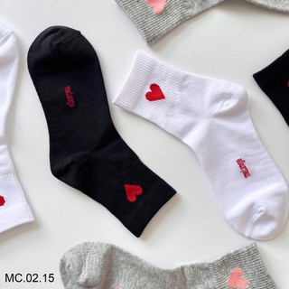 🧦 [CHÍNH HÃNG] VỚ NỮ COTTON MARDINI CỔ CAO HÌNH TRÁI TIM 3 MÀU TRẺ TRUNG NỮ TÍNH