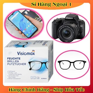 Khăn lau kính Visiomax hộp 52 tờ khăn giấy , lau sạch nhờn vân tay bụi bẩn trên mắt kính điện thoại laptop máy ảnh
