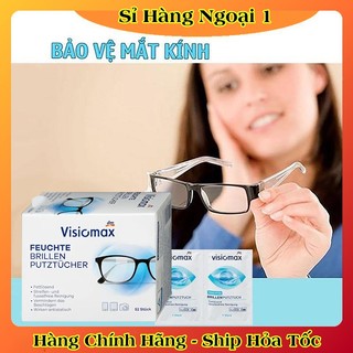 Khăn lau kính Visiomax hộp 52 tờ khăn giấy , lau sạch nhờn vân tay bụi bẩn trên mắt kính điện thoại laptop máy ảnh