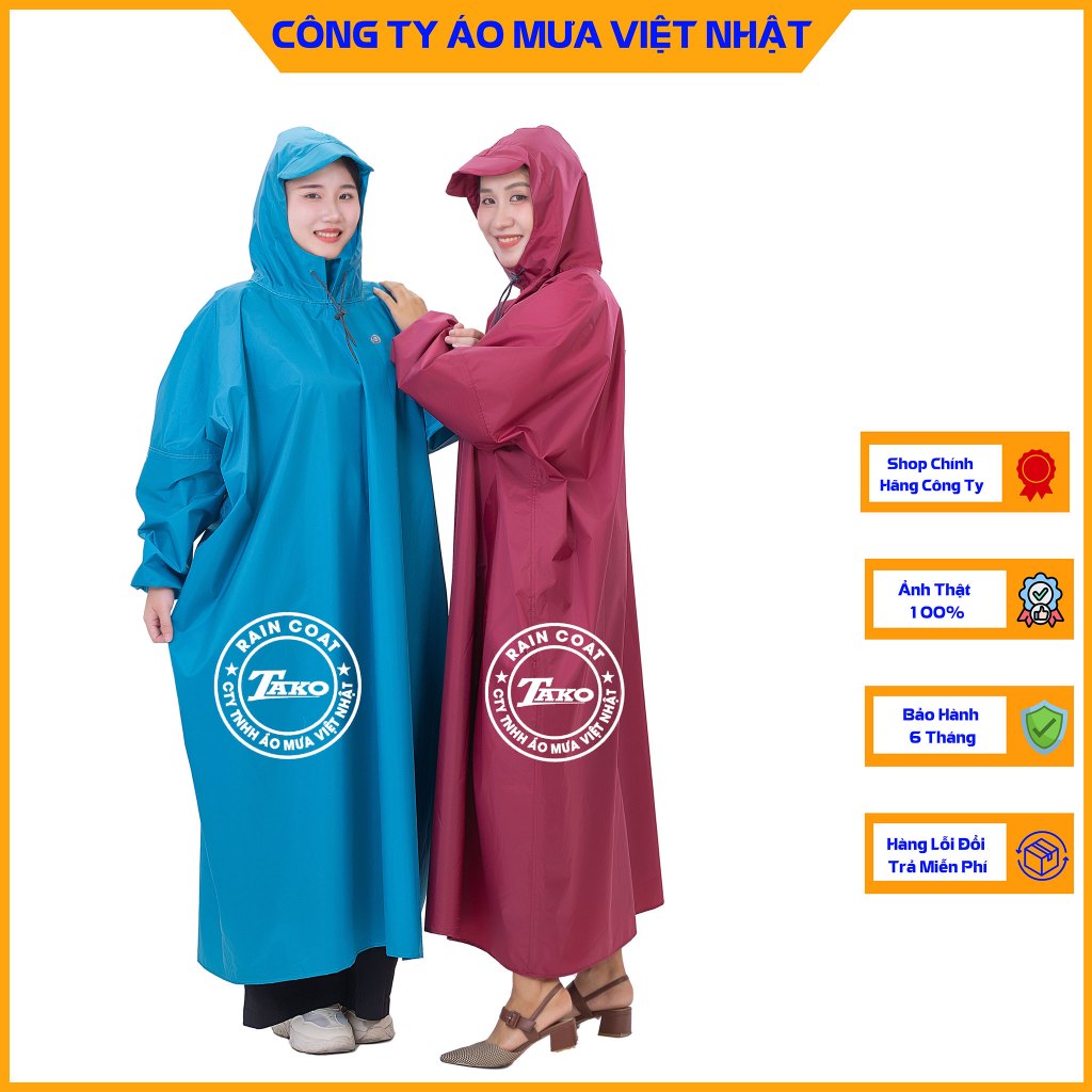 Áo mưa bít kín Công ty Áo mưa Việt Nhật vải dù trơn, có phản quang sau lưng | BigBuy360 - bigbuy360.vn