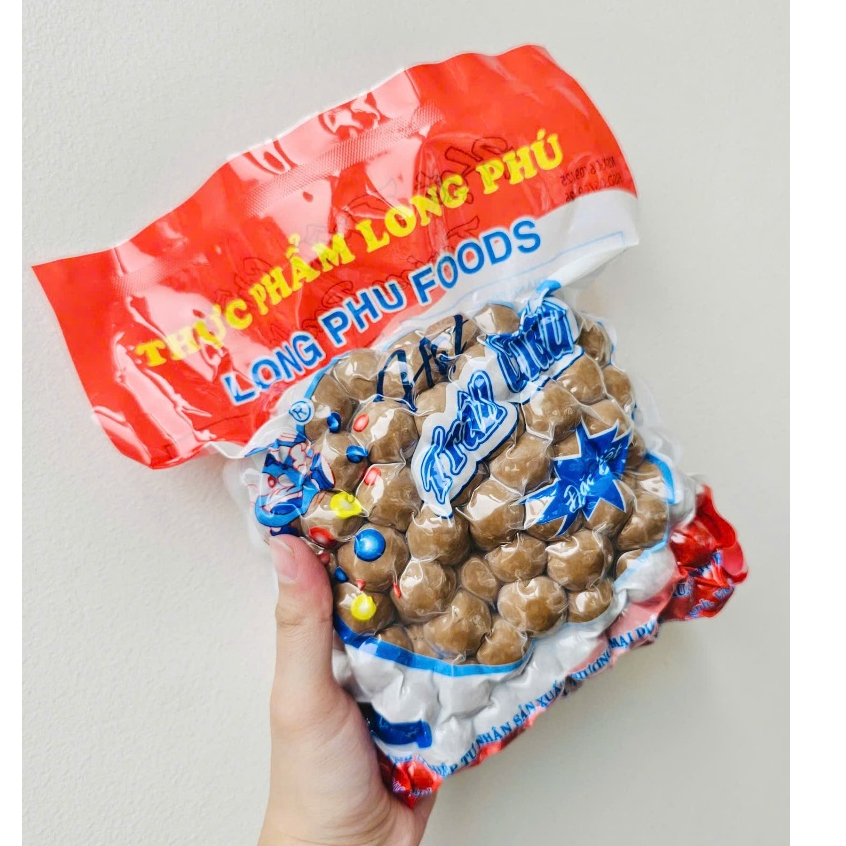 Trân Châu Đường Đen KHỔNG LỒ Đặc Biệt Size 18 ly LONG PHÚ gói 1kg - Topping Nguyên Liệu Trà Sữa Milo Dầm