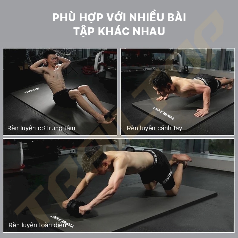 【COD】Trailtop Thảm Tập Gym Yoga Siêu Dày 8-10mm Tập Thể Dục Tại Nhà Đệm Thảm Dã Ngoại Du Lịch