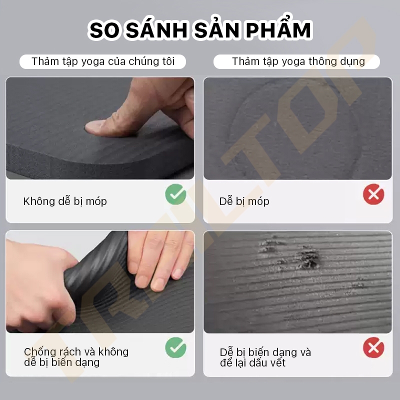 【COD】Trailtop Thảm Tập Gym Yoga Siêu Dày 8-10mm Tập Thể Dục Tại Nhà Đệm Thảm Dã Ngoại Du Lịch