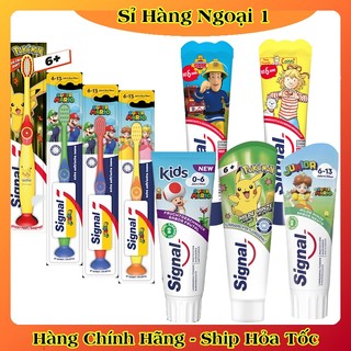 [auth] Kem đánh răng Signal Đức kem đánh răng trẻ em cho bé từ 0-6 tuổi và 6+ nuốt được - Đủ Bill [Hot]