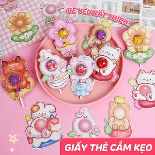 Set Thẻ Giấy Cài Kẹo Mút Dễ Thương – Giấy Cắm Kẹo Mút Trang Trí Quà Tặng Cho Bé Dịp Lễ, Sinh Nhật