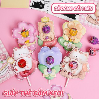 Set Thẻ Giấy Cài Kẹo Mút Dễ Thương – Giấy Cắm Kẹo Mút Trang Trí Quà Tặng Cho Bé Dịp Lễ, Sinh Nhật
