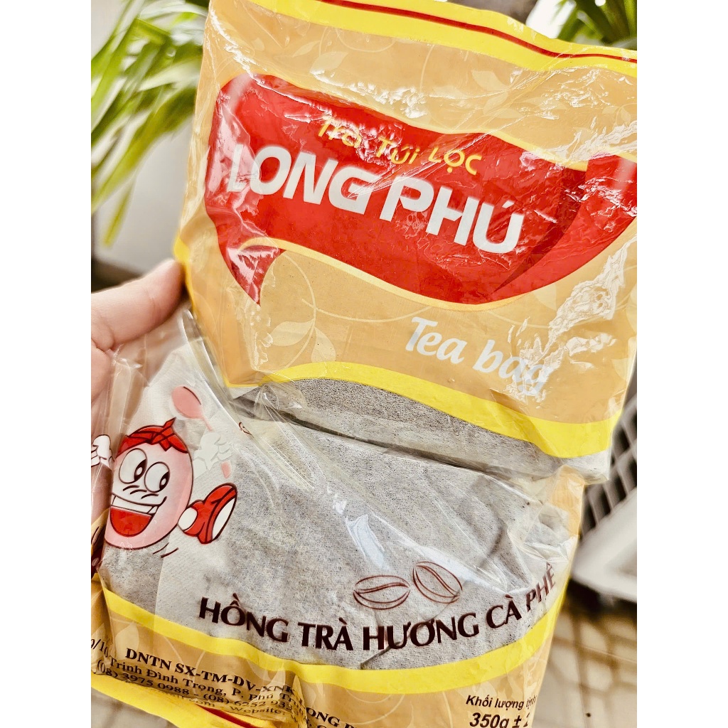 Hồng Trà Cà Phê LONG PHÚ Gói 350gr (35gr*10) - Nguyên Liệu Trà Sữa, Vị Đậm Đà, Lưu Hương Lâu.