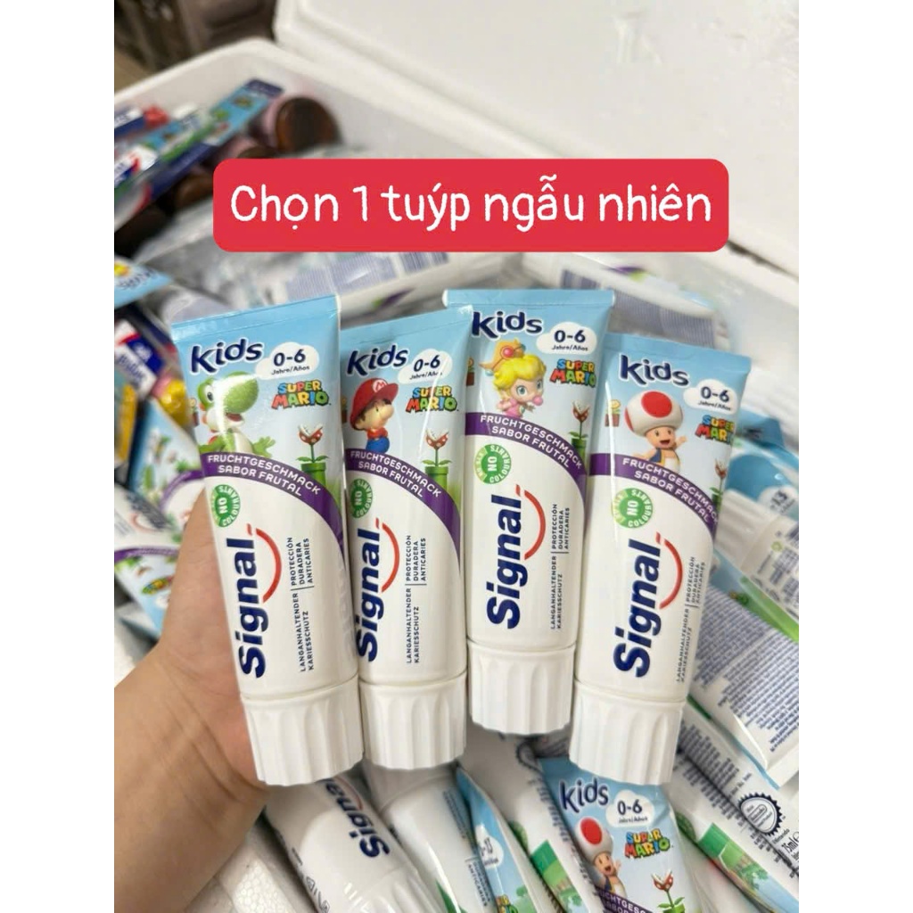 Kem đánh răng và bàn chải Signal Đức cho bé từ 0-6 tuổi và 6+ nuốt được - Đủ Bill
