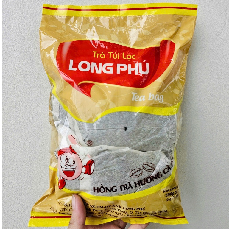 Hồng Trà Cà Phê LONG PHÚ Gói 350gr (35gr*10) - Nguyên Liệu Trà Sữa, Vị Đậm Đà, Lưu Hương Lâu.