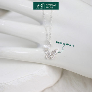 Dây Chuyền Bạc S925 Nữ ADJ Đính Đá CZ Bướm Đôi – Vòng Cổ Nữ Cao Cấp Thanh Lịch, Trang Sức Bạc Quà Tặng SD10899AD
